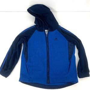 Adidas blue fleece zip-up hoodie size 3T jacket